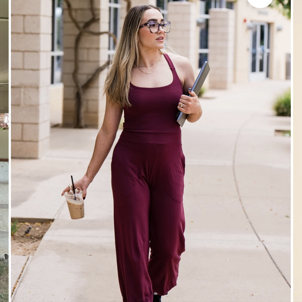 Wine Jumpsuit, With Pockets!